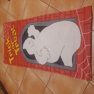 Trick or Treat Halloween Ghost Door Cover Hanging Sign